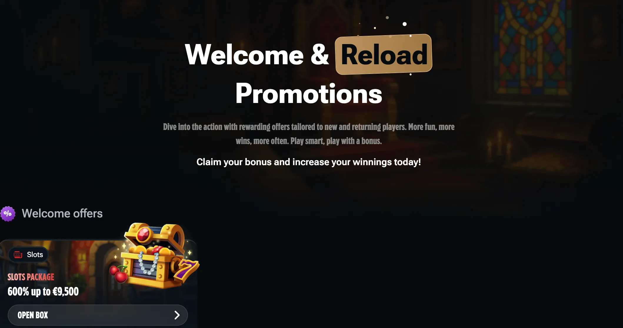 Games library: slots, live & sportsbook